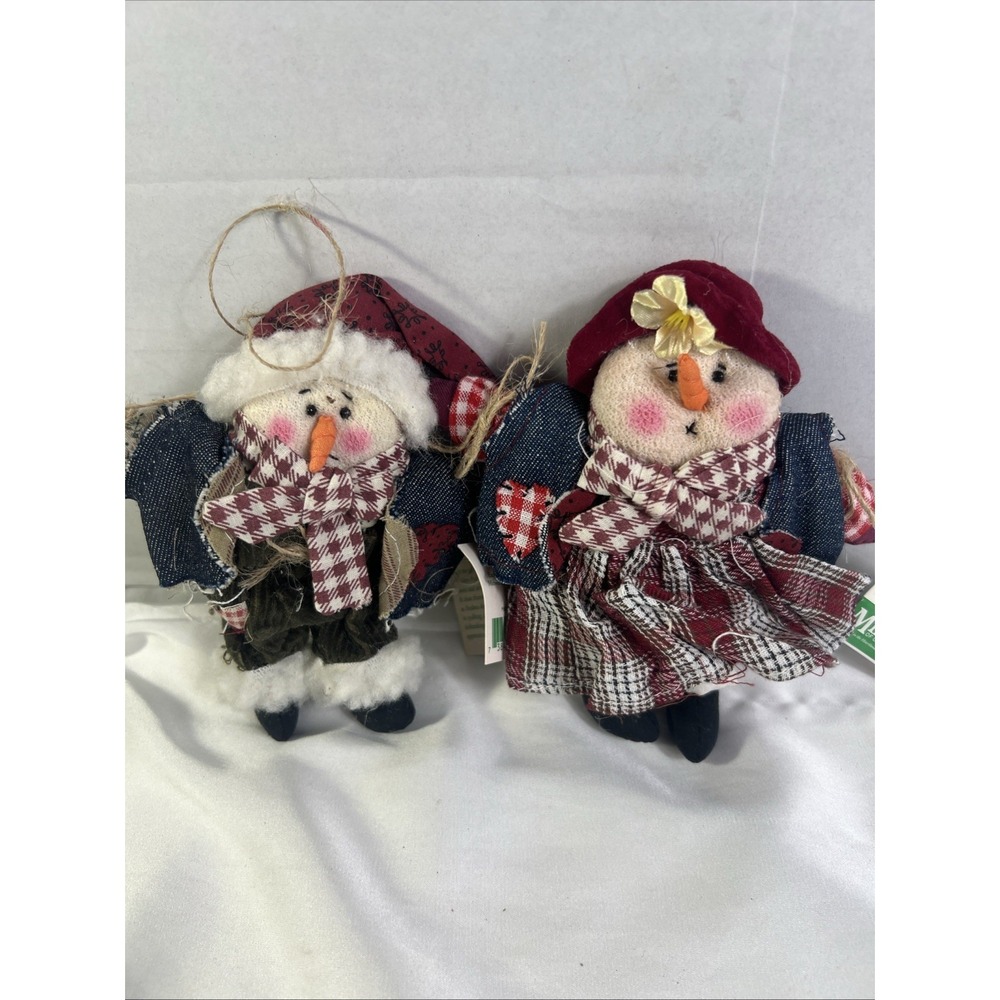 Midwest Mr. & Mrs. Snowman Boondocks Collection Vinatge Christmas Tree Ornaments
